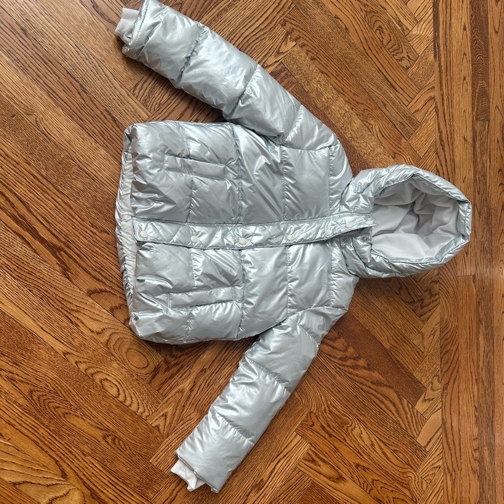 GAP Girls Winter  Silver Puffer Coat Size M